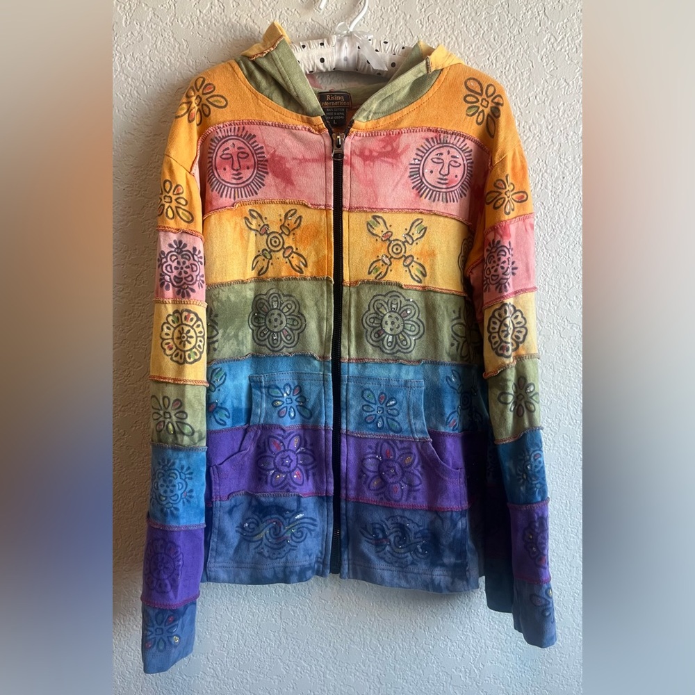 Rising International Rainbow Zip up Hoodie